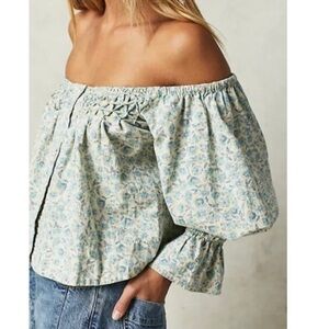 Free People James Smocked Top NWOT XS